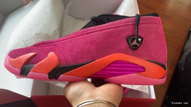 Retro DH4121-600 Pink Jordan 14 Low Shocking (W) 0803